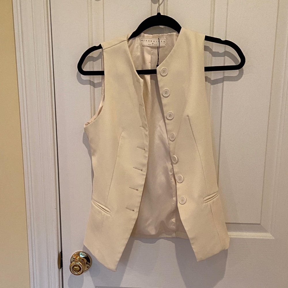 Missguided + Ivory Button-Up Vest